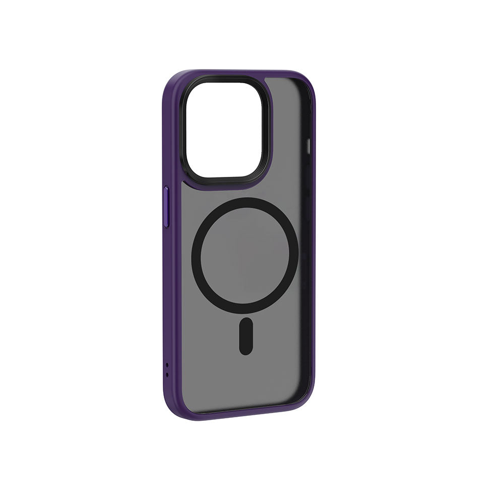 Apple iPhone 15 Pro Kılıf Wiwu FGG-011 M-safe Şarj Özellikli Kamera Korumalı Kapak Mor