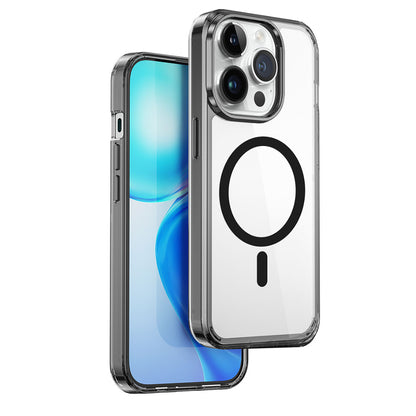 Apple iPhone 15 Pro Kılıf Wiwu MCC-101 Magnetic Crystal Sert PC Kapak Renksiz