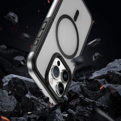 Apple iPhone 15 Pro Kılıf Wiwu ZKK-012 M-safe Şarj Özellikli Air Cushion Kapak Siyah