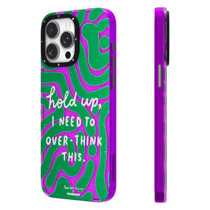 Apple iPhone 15 Pro Kılıf Yazı Desenli Youngkit Mindfulness Serisi Kapak Mor