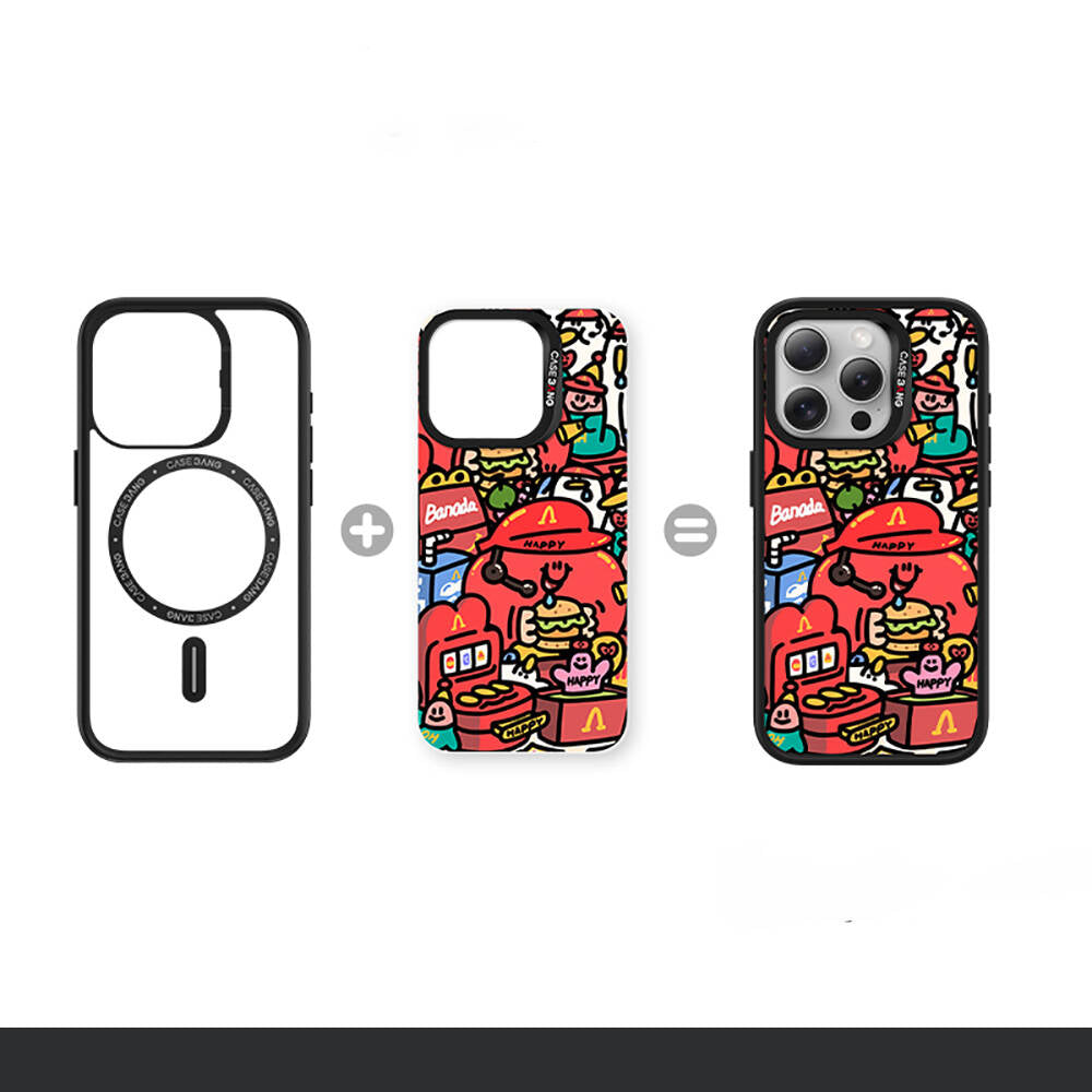 Apple iPhone 15 Pro M-safe Şarj Özellikli Casebang Ahhey Serisi Arka Panel Pembe