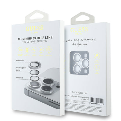 Apple iPhone 15 Pro Max Guess Orjinal Lisanslı Metal Kamera Lens Koruyucu Siyah