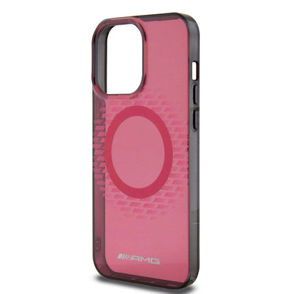 Apple iPhone 15 Pro Max Kılıf AMG Orjinal Lisanslı M-safe Şarj Özellikli Eşkenar Dörtgen Desenli Transparan Kapak Renksiz