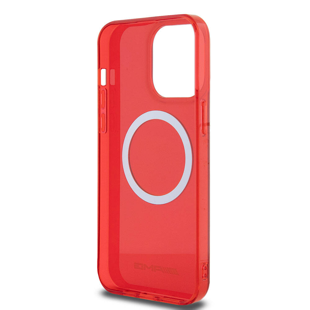 Apple iPhone 15 Pro Max Kılıf AMG Orjinal Lisanslı M-safe Şarj Özellikli Transparan Kapak Kırmızı
