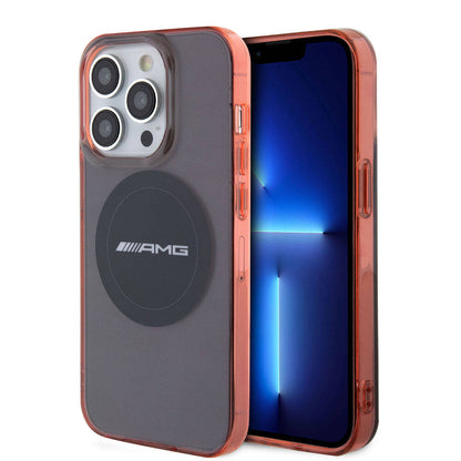 Apple iPhone 15 Pro Max Kılıf AMG Orjinal Lisanslı M-safe Şarj Özellikli Transparan Timeless Kapak Siyah