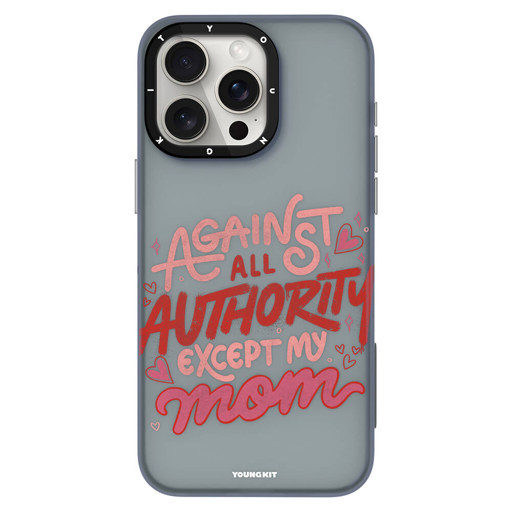 Apple iPhone 15 Pro Max Kılıf Bethany Green Tasarımlı Youngkit Sweet Language Kapak Gri