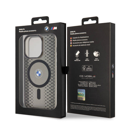 Apple iPhone 15 Pro Max Kılıf BMW M-safe Şarj Özellikli Transparan IML Signature Orjinal Lisanslı Kapak Mavi