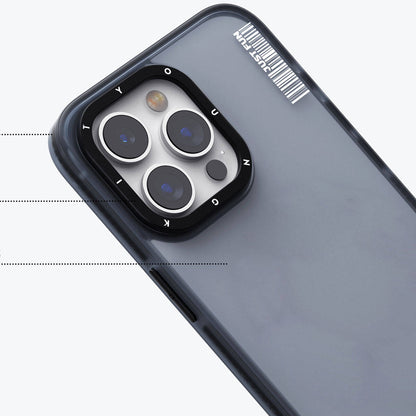 Apple iPhone 15 Pro Max Kılıf Buzlu Mat Tasarım Youngkit Colored Sand Serisi Kapak Siyah