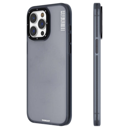 Apple iPhone 15 Pro Max Kılıf Buzlu Mat Tasarım Youngkit Colored Sand Serisi Kapak Mavi