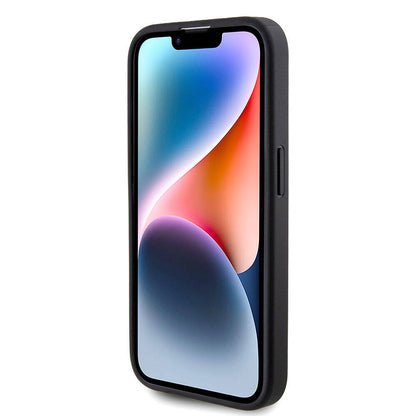 Apple iPhone 15 Pro Max Kılıf Guess Orjinal Lisanslı 4G Büyük Metal Logolu Glitter Kapak Siyah