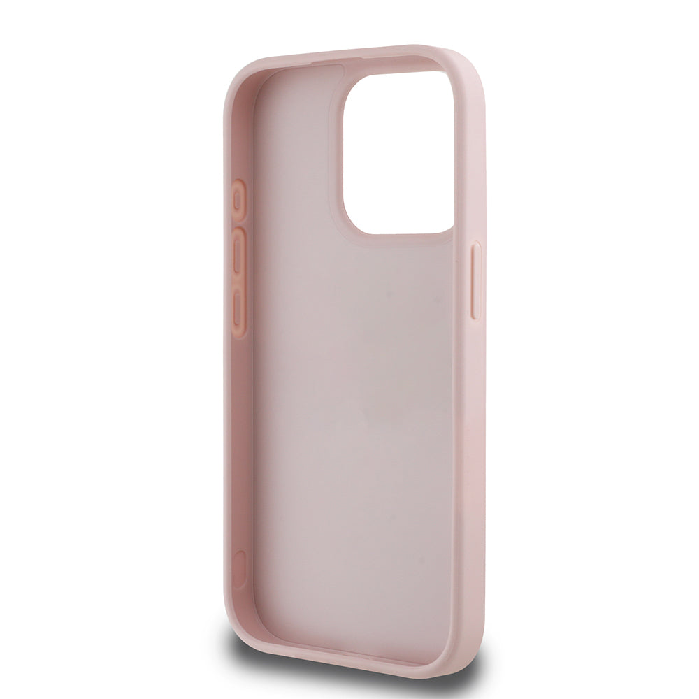 Apple iPhone 15 Pro Max Kılıf Guess Orjinal Lisanslı Gül Baskılı Büyük Metal Logo Dizaynlı Kapak Mor