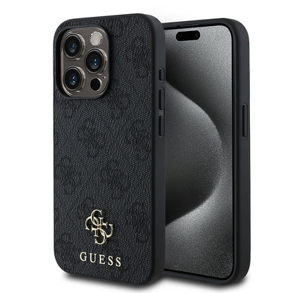 Apple iPhone 15 Pro Max Kılıf Guess Orjinal Lisanslı M-safe Şarj Özellikli Small 4G Classic Kapak