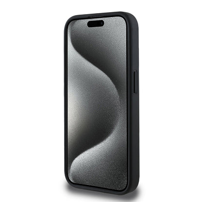 Apple iPhone 15 Pro Max Kılıf Guess Orjinal Lisanslı M-safe Şarj Özellikli Small 4G Classic Kapak Pembe