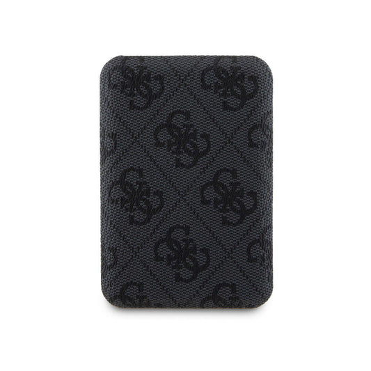 Apple iPhone 15 Pro Max Kılıf Guess Orjinal Lisanslı M-safe Şarj Özellikli Yazı Logolu 4G Desenli Kapak + Powerbank 5000mAh 2in1 Set Kahverengi