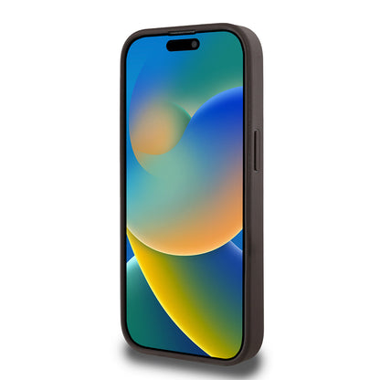 Apple iPhone 15 Pro Max Kılıf Guess Orjinal Lisanslı M-safe Şarj Özellikli Yazı Logolu Circle Classic Kapak Pembe