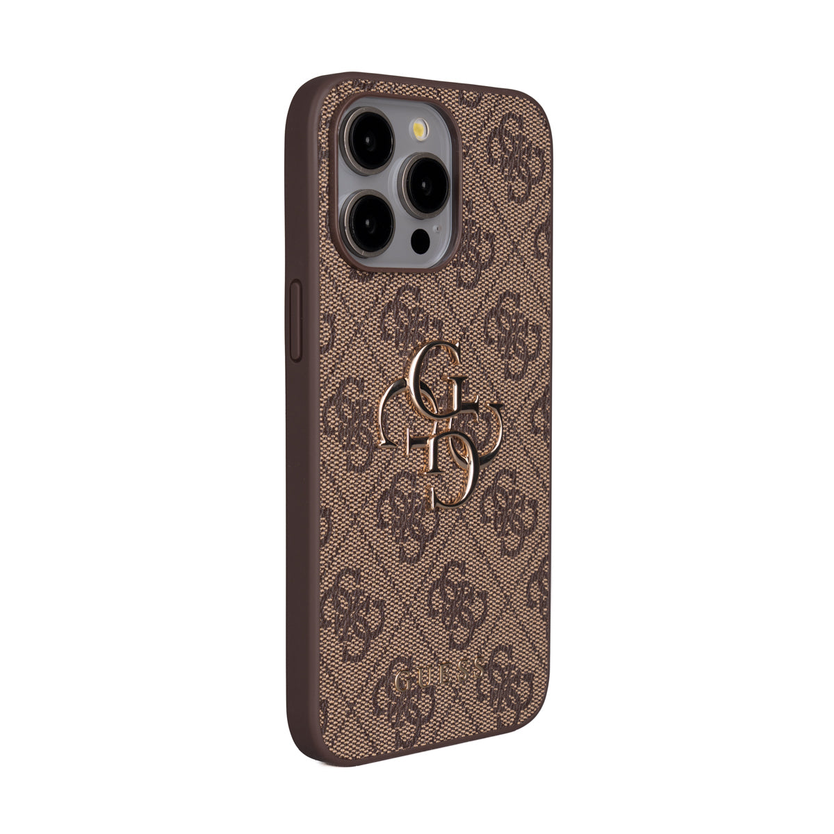 Apple iPhone 15 Pro Max Kılıf Guess Orjinal Lisanslı PU Deri 4G Büyük Metal Logolu Çapraz Vücut Askılı Kapak Siyah