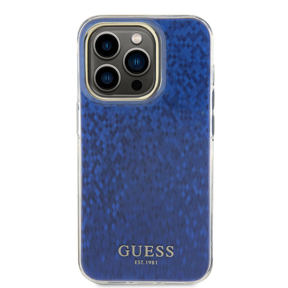 Apple iPhone 15 Pro Max Kılıf Guess Orjinal Lisanslı Yazı Logolu Mirror Disco Kapak Pembe