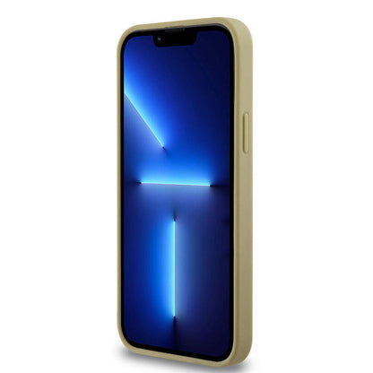 Apple iPhone 15 Pro Max Kılıf Hello Kitty Orjinal Lisanslı M-safe Şarj Özellikli Kitty Head Deri Kapak Gold