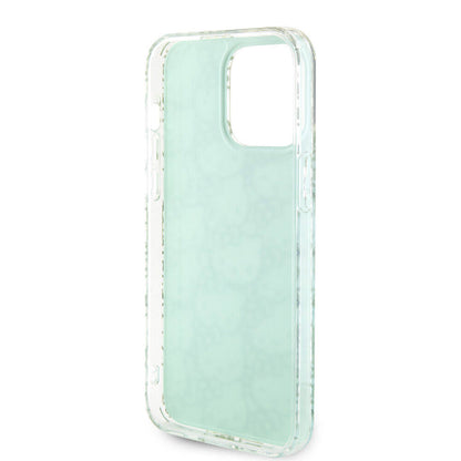 Apple iPhone 15 Pro Max Kılıf Hello Kitty Orjinal Lisanslı Renk Geçişli Elektroplating Kaplama Kitty Head Desenli Kapak Pembe