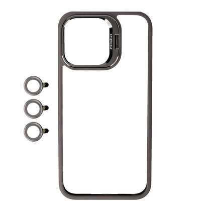 Apple iPhone 15 Pro Max Kılıf Kamera Lens Korumalı Standlı Zore Klon Lensli Kapak