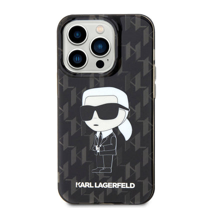 Apple iPhone 15 Pro Max Kılıf Karl Lagerfeld IML İkonik Monogram Orjinal Lisanslı Kapak Renksiz