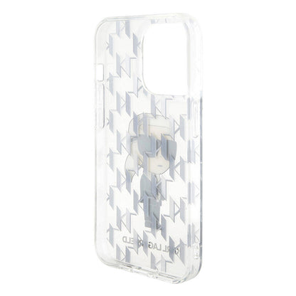 Apple iPhone 15 Pro Max Kılıf Karl Lagerfeld IML İkonik Monogram Orjinal Lisanslı Kapak Renksiz