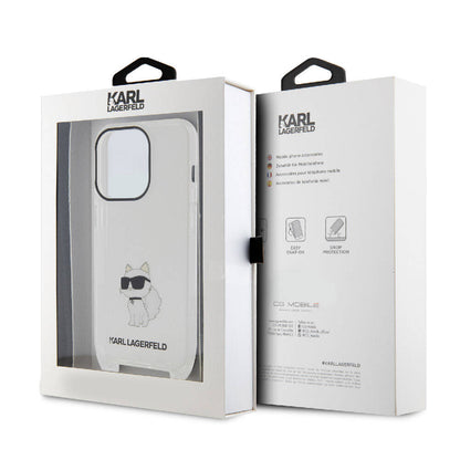 Apple iPhone 15 Pro Max Kılıf Karl Lagerfeld Orjinal Lisanslı Boyun Askılı Choupette İkonik Crossbody Kapak Renksiz