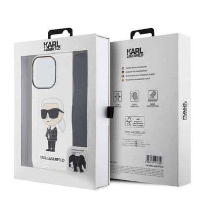 Apple iPhone 15 Pro Max Kılıf Karl Lagerfeld Orjinal Lisanslı Boyun Askılı Karl İkonik Crossbody Kapak Renksiz