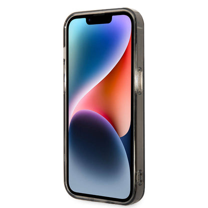 Apple iPhone 15 Pro Max Kılıf Lacoste Orjinal Lisanslı M-safe Şarj Özellikli Transparan Timsah Logo Baskılı Kapak Siyah