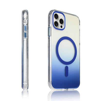 Apple iPhone 15 Pro Max Kılıf M-safe Şarj Özellikli Transparan Renk Geçişli Zore Toros Kapak Gri