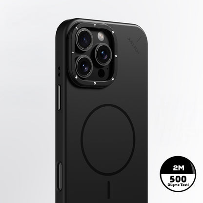 Apple iPhone 15 Pro Max Kılıf M-safe Şarj Özellikli Youngkit Dynamag Serisi Kapak Siyah