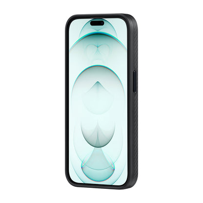 Apple iPhone 15 Pro Max Kılıf M-safe Şarj Özellikli 600D Aramid Fiber Pitaka Military-Grade Classic Serisi Black-Grey Twill Kapak Siyah-Gri