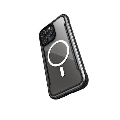 Apple iPhone 15 Pro Max Kılıf M-safe Şarj Özellikli Airbagli Raptic Shield Serisi Şeffaf Arka Yüzey Kapak Siyah