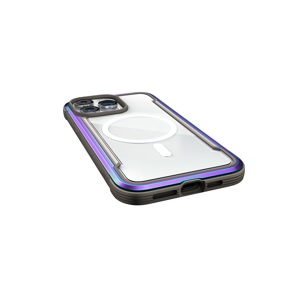 Apple iPhone 15 Pro Max Kılıf M-safe Şarj Özellikli Airbagli Raptic Shield Serisi Şeffaf Arka Yüzey Kapak Kırmızı