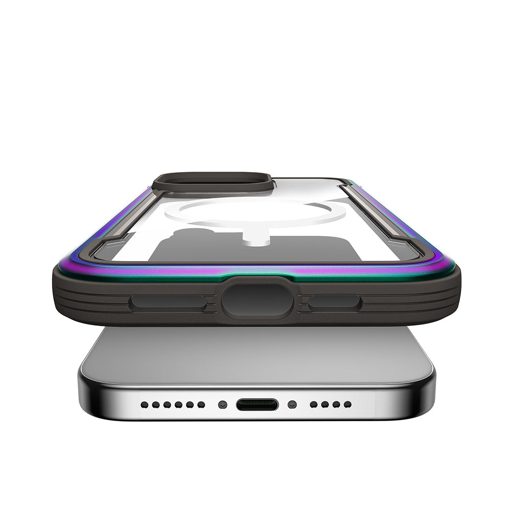 Apple iPhone 15 Pro Max Kılıf M-safe Şarj Özellikli Airbagli Raptic Shield Serisi Şeffaf Arka Yüzey Kapak Kırmızı