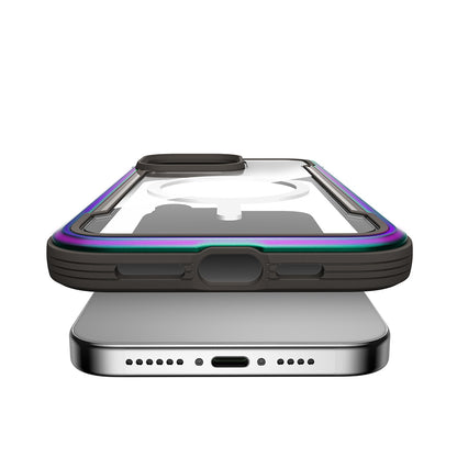 Apple iPhone 15 Pro Max Kılıf M-safe Şarj Özellikli Airbagli Raptic Shield Serisi Şeffaf Arka Yüzey Kapak Kırmızı