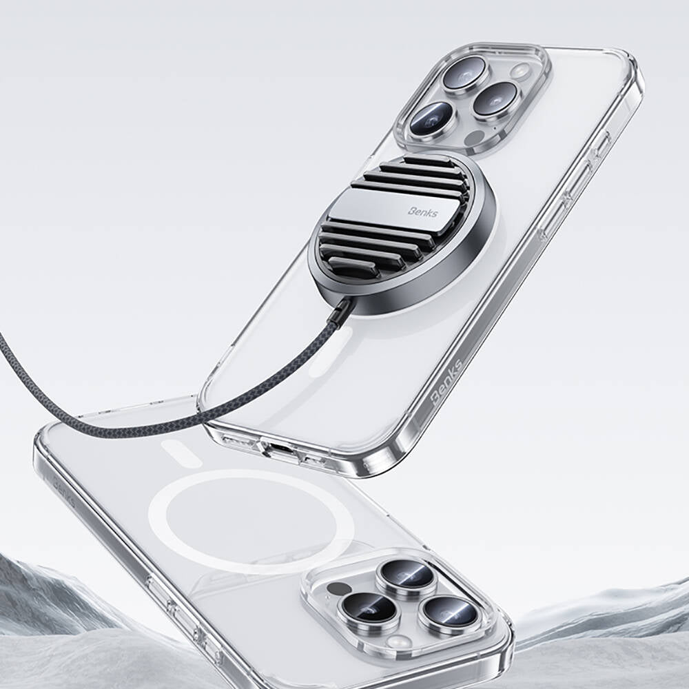 Apple iPhone 15 Pro Max Kılıf M-safe Şarj Özellikli Airbagli Şeffaf Benks LucentPro Serisi Kapak Şeffaf