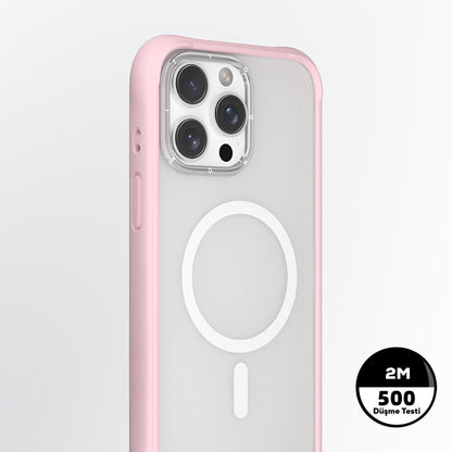 Apple iPhone 15 Pro Max Kılıf M-safe Şarj Özellikli Airbagli Youngkit Dynamic 2 Serisi Kapak Beyaz