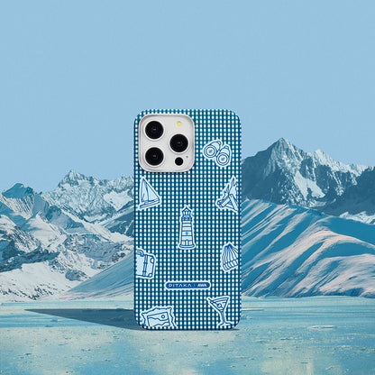 Apple iPhone 15 Pro Max Kılıf M-safe Şarj Özellikli Awa Tasarımlı 1500D Aramid Fiber Pitaka Ultra-Slim Classic Serisi Ocean Kapak Mavi