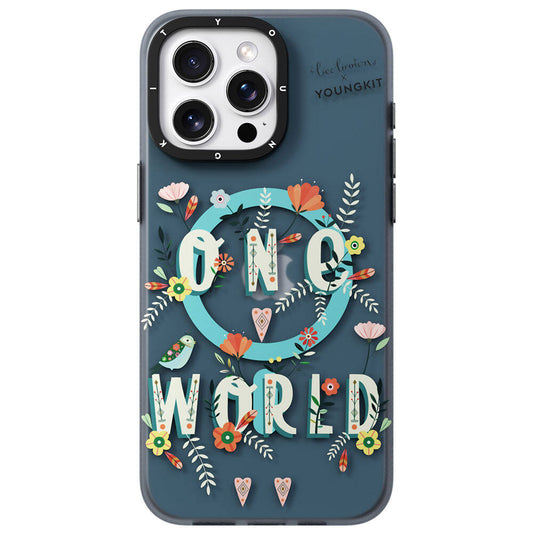 Apple iPhone 15 Pro Max Kılıf M-safe Şarj Özellikli Bee Brown Tasarımlı Youngkit Colorful Life Serisi Kapak Sarı