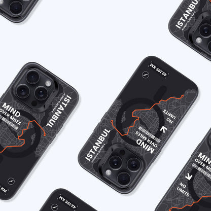 Apple iPhone 15 Pro Max Kılıf M-safe Şarj Özellikli Benks City Serisi Kapak Siyah-Turuncu