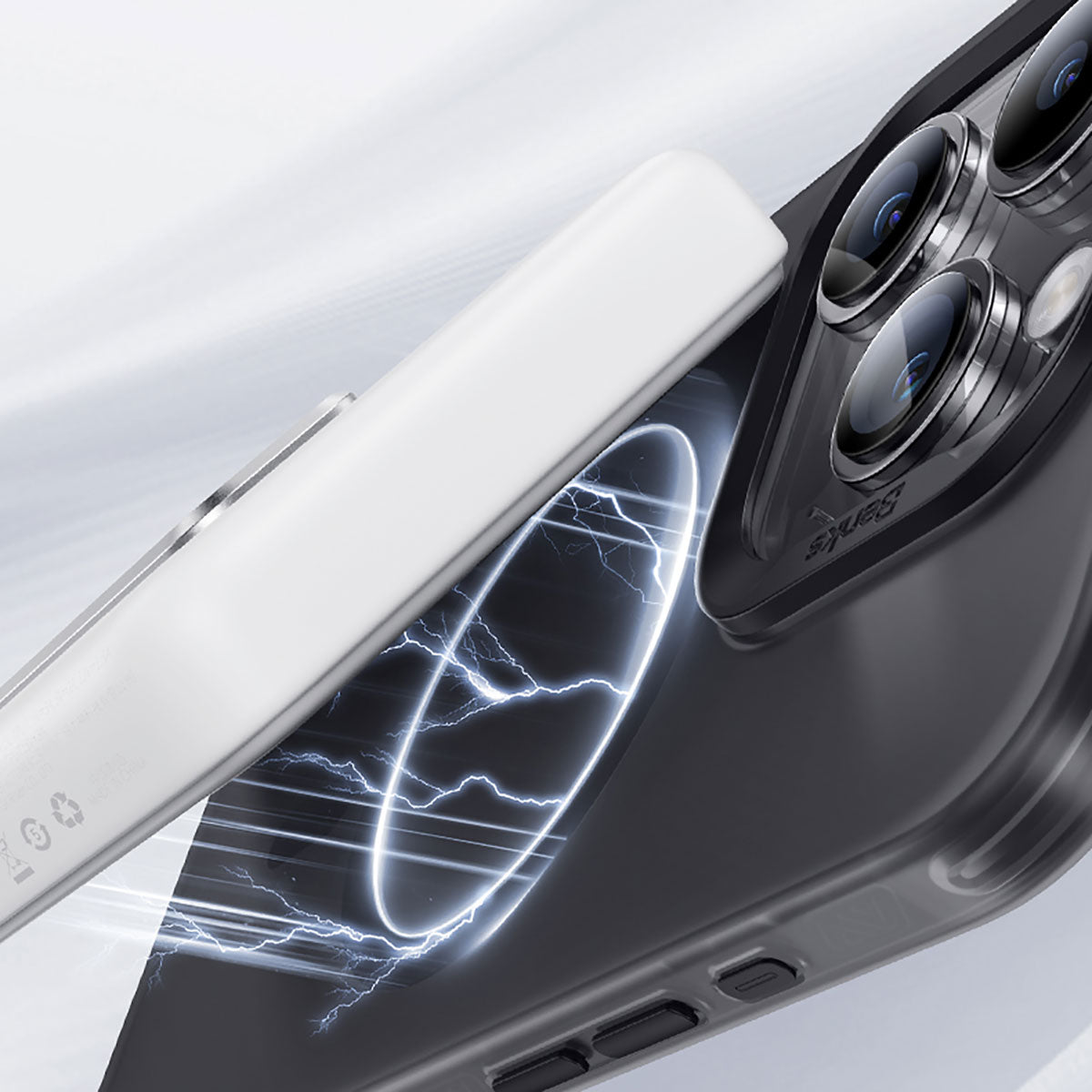 Apple iPhone 15 Pro Max Kılıf M-safe Şarj Özellikli Benks Lucid Armor Kapak Mavi