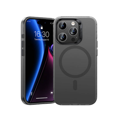 Apple iPhone 15 Pro Max Kılıf M-safe Şarj Özellikli Benks Lucid Armor Kapak Gri