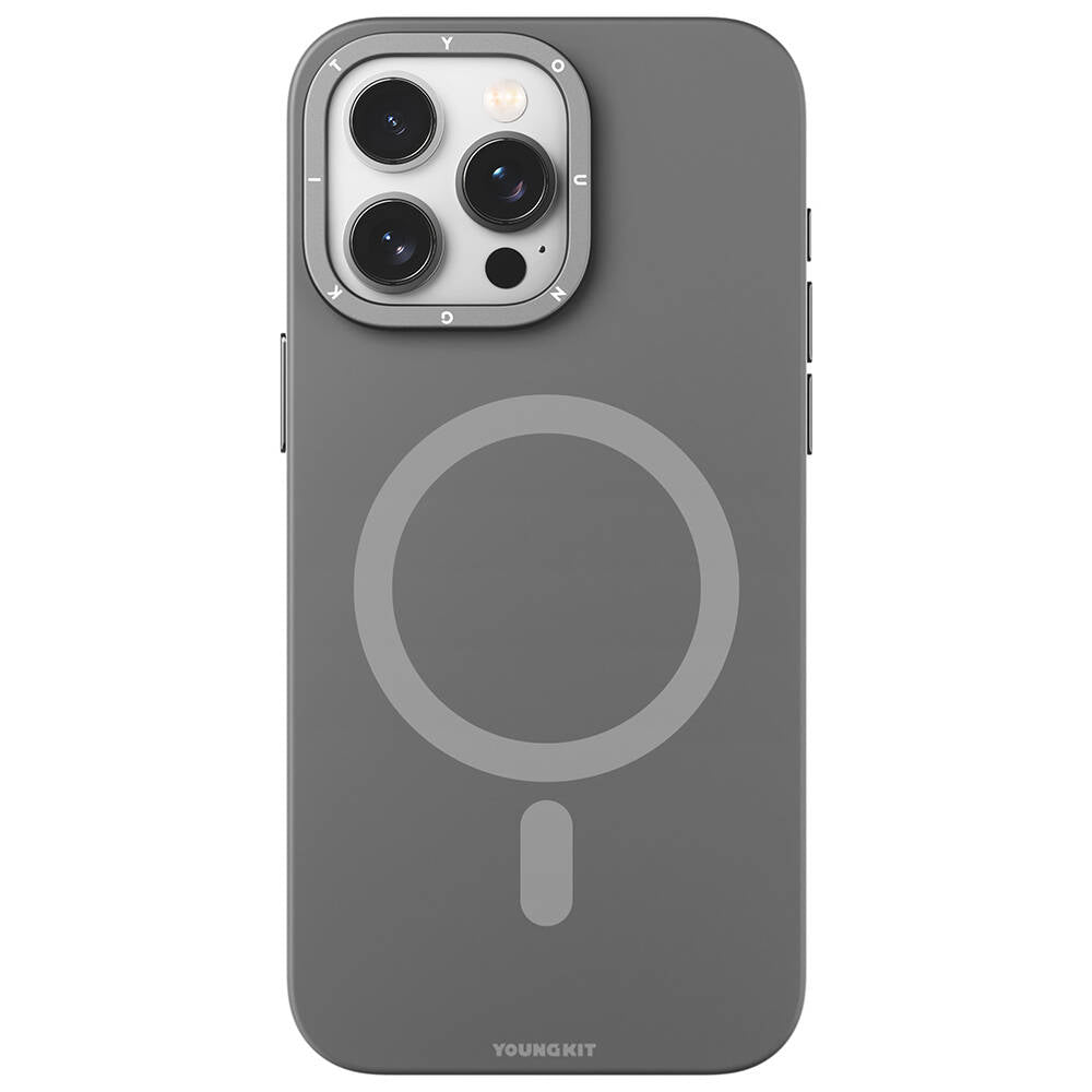 Apple iPhone 15 Pro Max Kılıf M-safe Şarj Özellikli Çizilmeye ve Aşınmaya Dayanıklı Youngkit Velvet Serisi Kapak Pembe