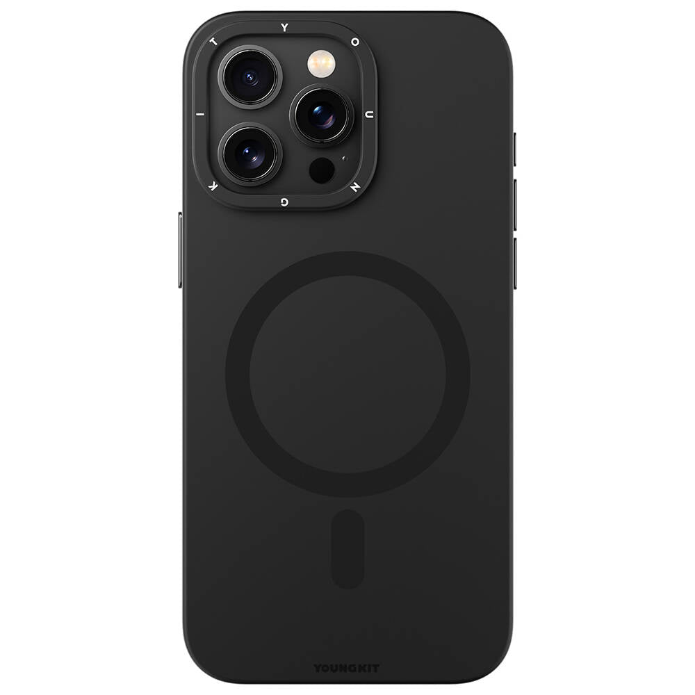 Apple iPhone 15 Pro Max Kılıf M-safe Şarj Özellikli Çizilmeye ve Aşınmaya Dayanıklı Youngkit Velvet Serisi Kapak Pembe