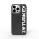 Apple iPhone 15 Pro Max Kılıf M-safe Şarj Özellikli I Love Turkey Yazı Desenli Wiwu Turkey E Serisi Kapak Siyah