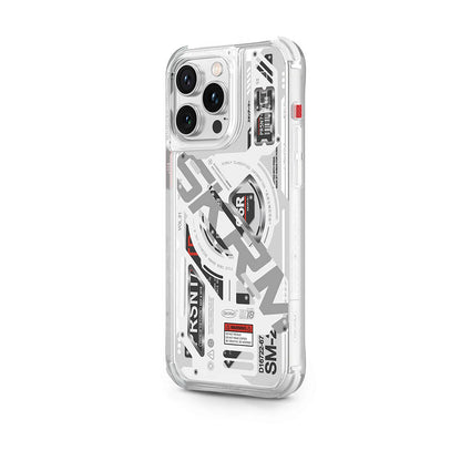 Apple iPhone 15 Pro Max Kılıf M-safe Şarj Özellikli Katmanlı Makine Temalı SkinArma Ekho Kapak Siyah