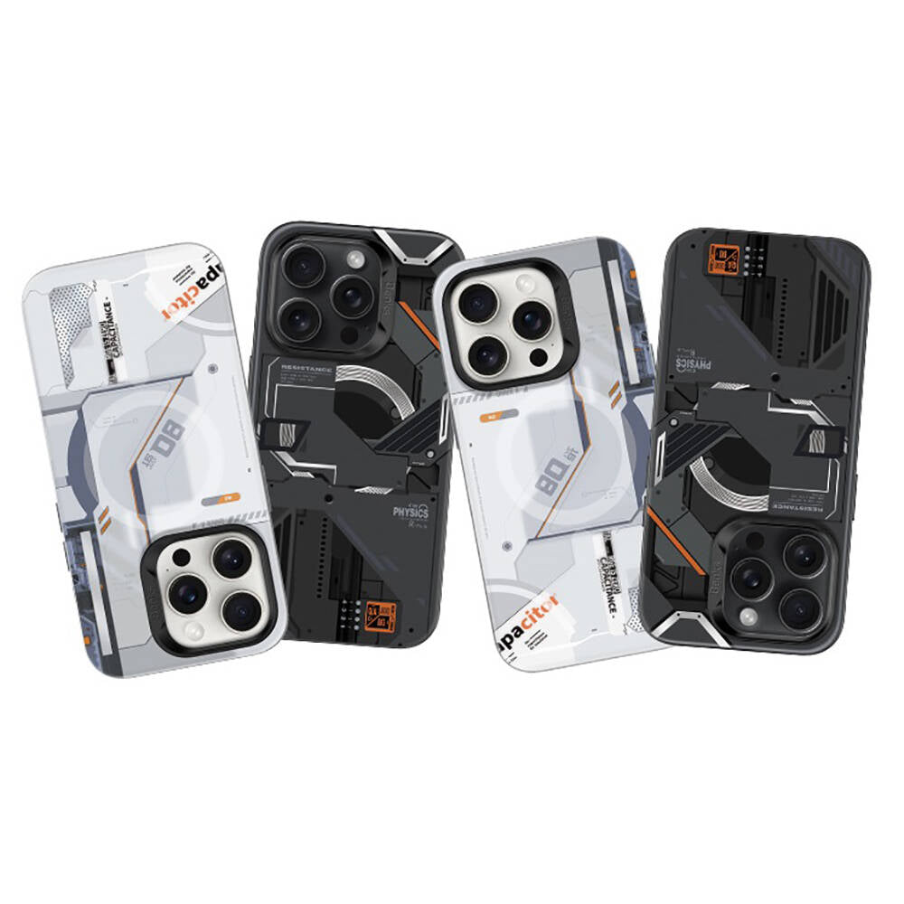 Apple iPhone 15 Pro Max Kılıf M-safe Şarj Özellikli Mekanik Tasarımlı Benks Perspective Serisi Kapak Siyah