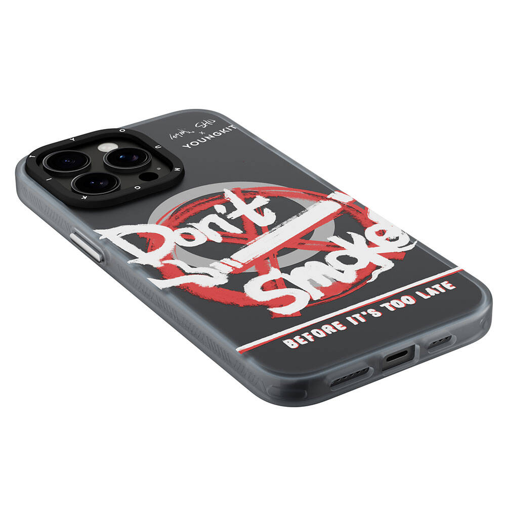 Apple iPhone 15 Pro Max Kılıf M-safe Şarj Özellikli Shu Tasarımlı Youngkit City Serisi Kapak Siyah-Kırmızı