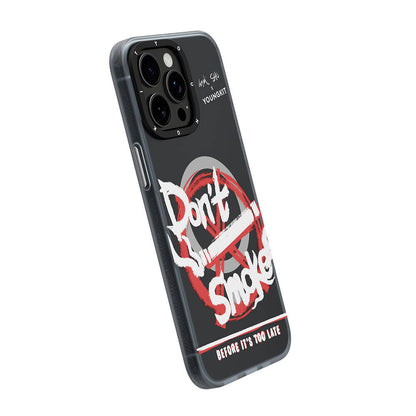 Apple iPhone 15 Pro Max Kılıf M-safe Şarj Özellikli Shu Tasarımlı Youngkit City Serisi Kapak Siyah-Kırmızı